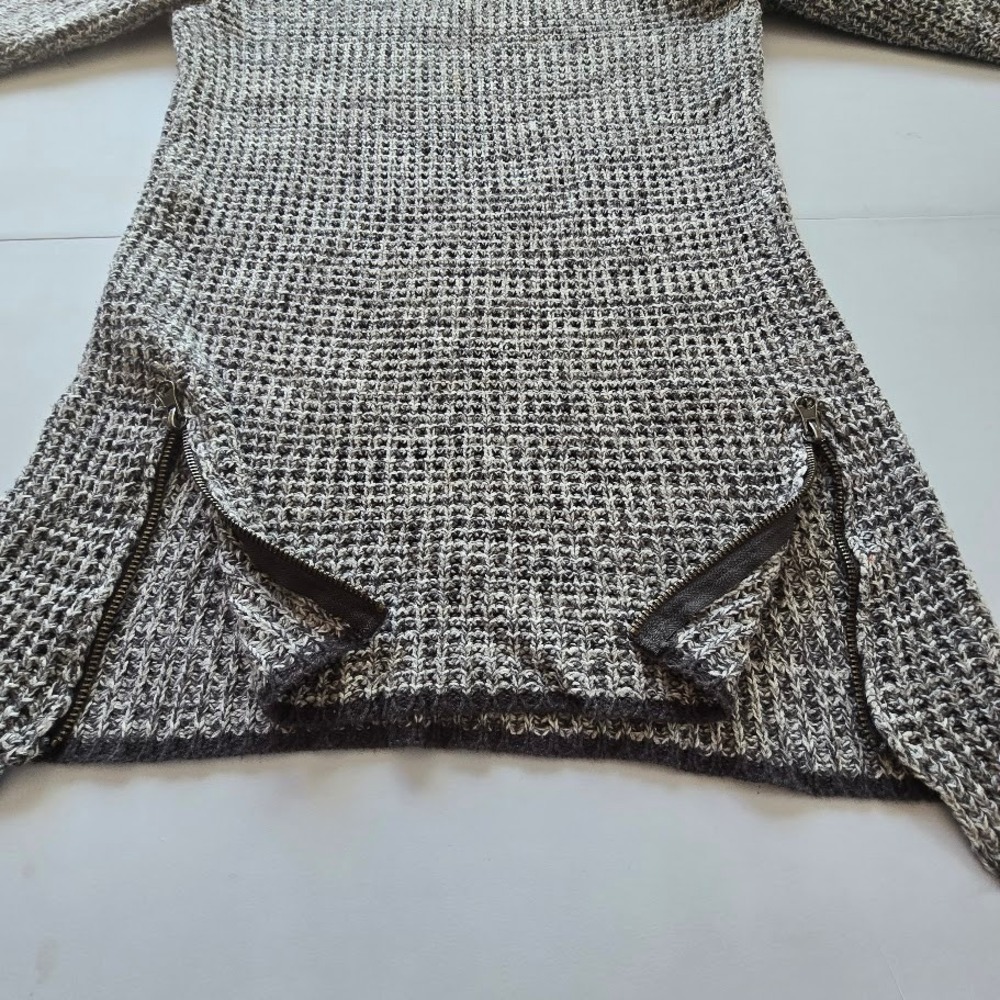 Ruby Moon Gray Marl Tunic Sweater Zip Detail Sharkbite Edge Women S Casual Boho - Picture 9 of 16